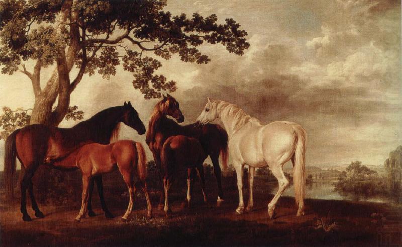 George Stubbs ston och fol i flodlandskap china oil painting image